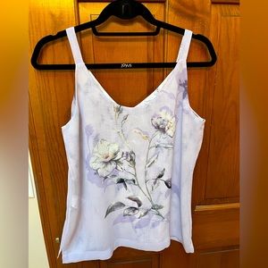 Sleeveless White House Black Market light purple floral reversible top